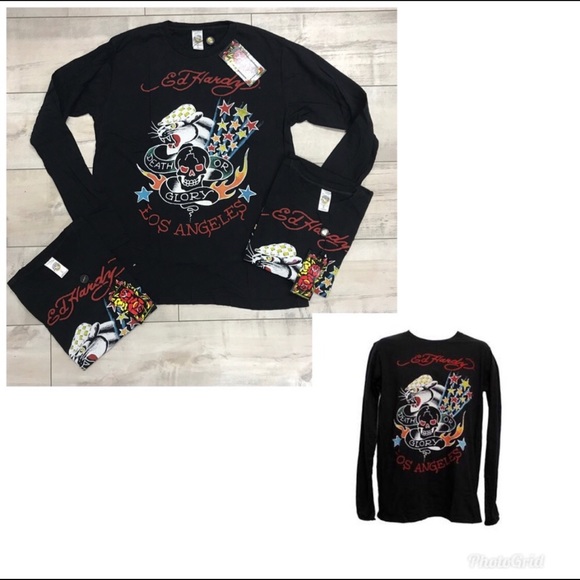 Ed Hardy Graphic Long Sleeve Tee - Picture 3 of 4